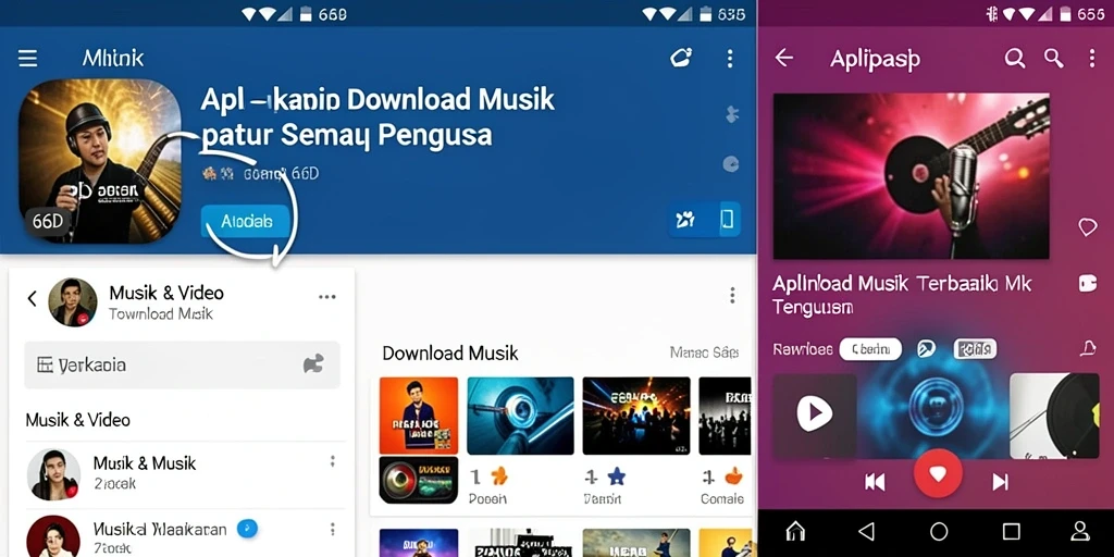 Antarmuka aplikasi Download Musik 66D yang sederhana dan mudah digunakan.