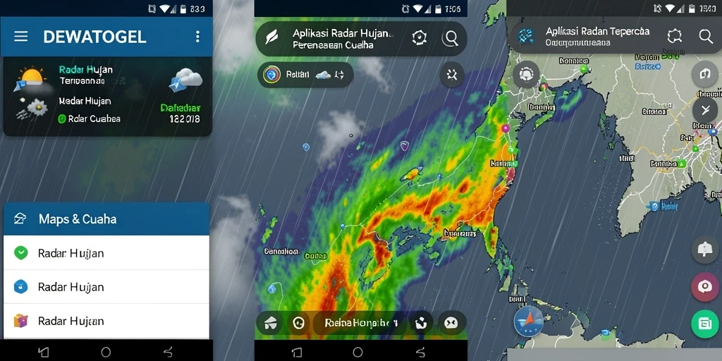 Antarmuka DEWATOGEL menampilkan peta radar hujan yang jelas dan informatif.