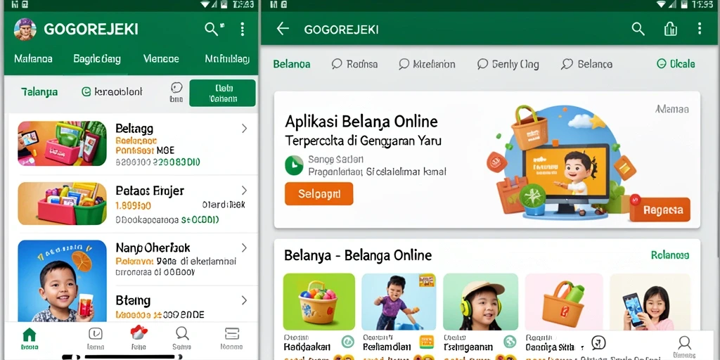 Antarmuka GOGOREJEKI yang sederhana dan mudah digunakan.