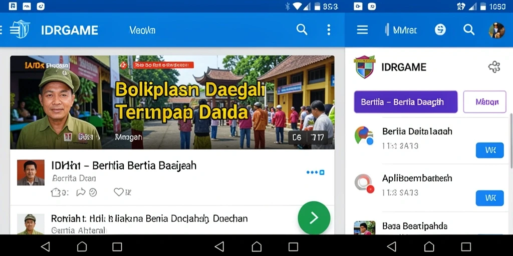 Tampilan antarmuka pengguna IDRGAME yang informatif dan modern.