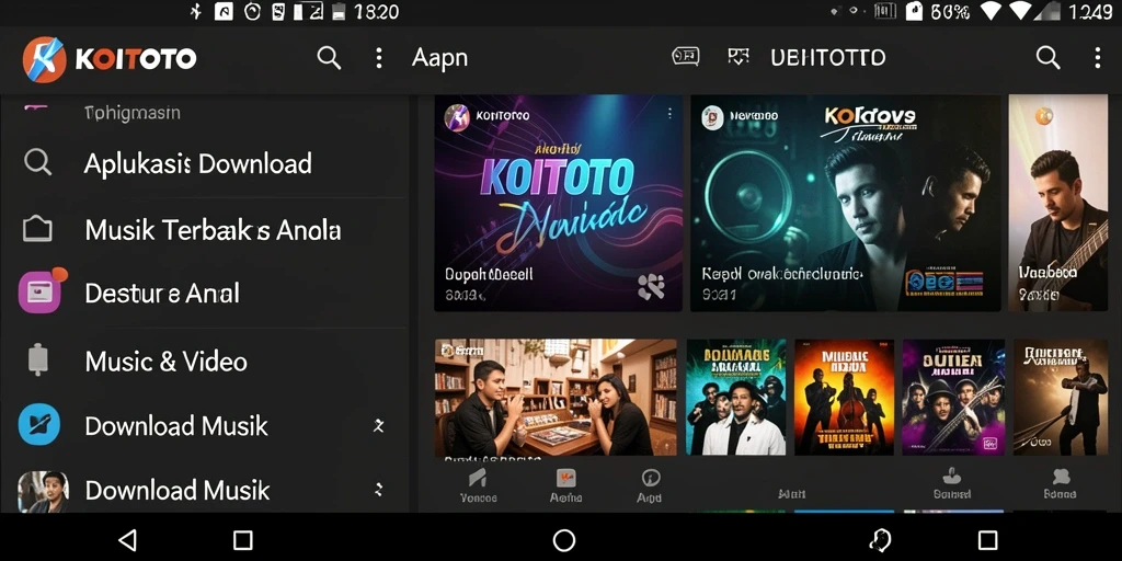 Antarmuka KOITOTO menampilkan kemudahan dalam mengunduh dan menikmati musik.
