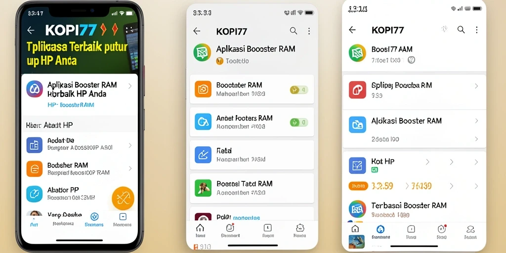 Tampilan antarmuka KOPI77 saat melakukan pembersihan RAM.