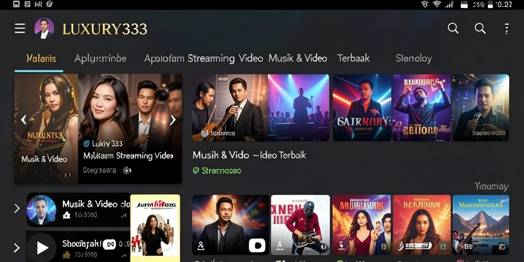 Antarmuka pengguna LUXURY333 yang memukau dan fungsional.