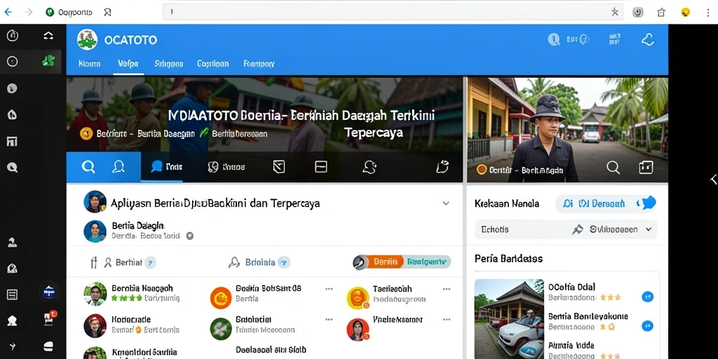 Antarmuka utama aplikasi OCATOTO untuk berita daerah.