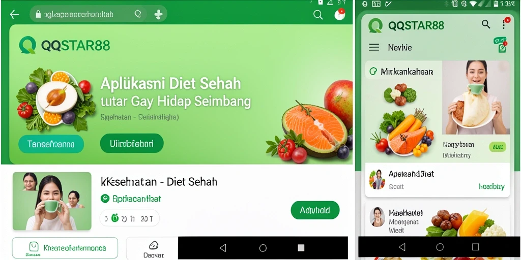 Antarmuka utama QQSTAR88 menampilkan pelacakan diet dan latihan harian.