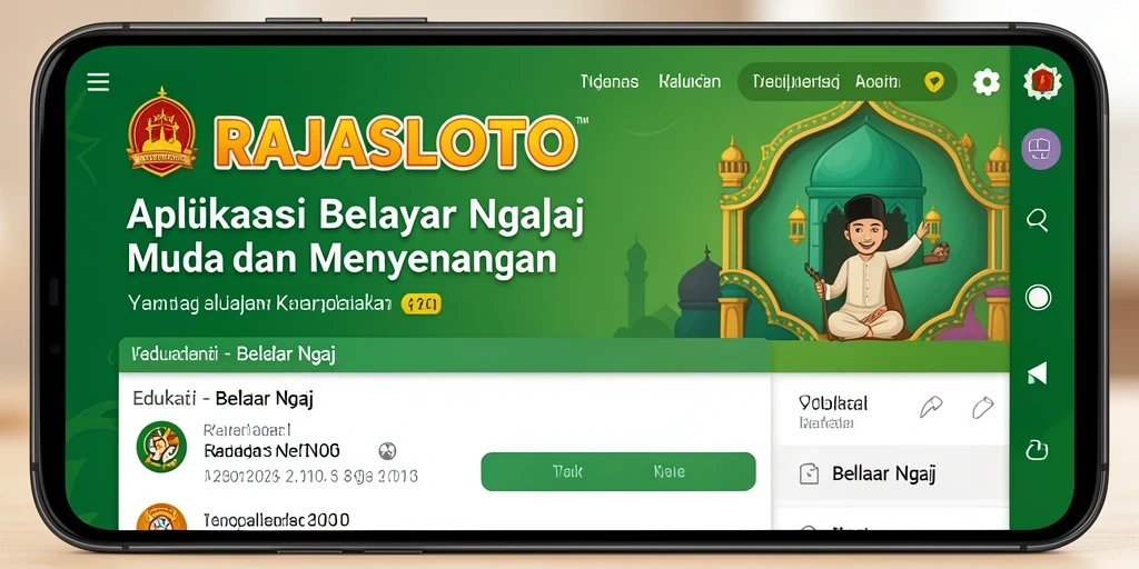Tampilan antarmuka aplikasi RAJASLOTO untuk belajar mengaji.