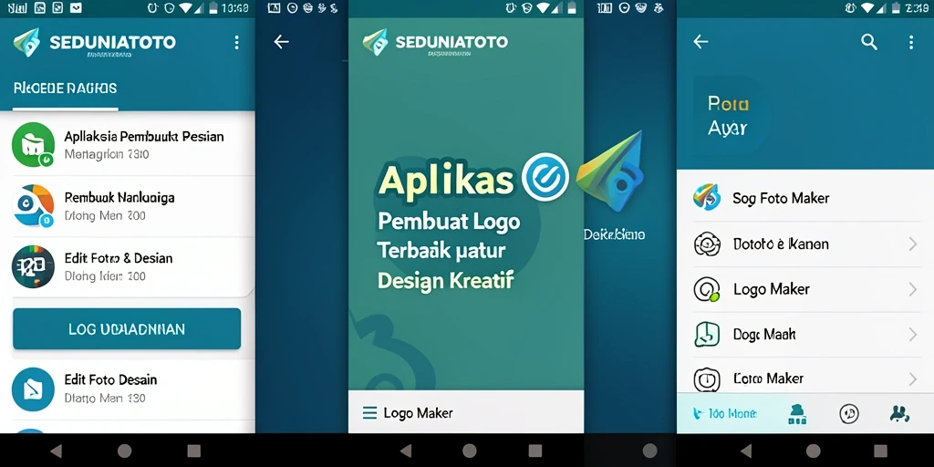 Tampilan antarmuka SEDUNIATOTO yang user-friendly untuk pembuatan logo.