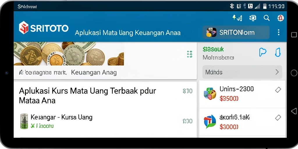 Tampilan antarmuka pengguna SRITOTO untuk kurs mata uang yang informatif.