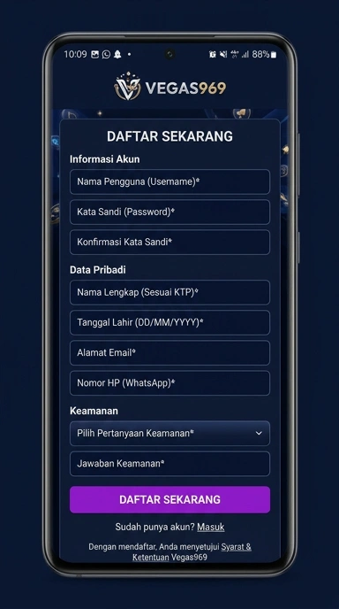 Panduan Registrasi Akun Baru di vegas969