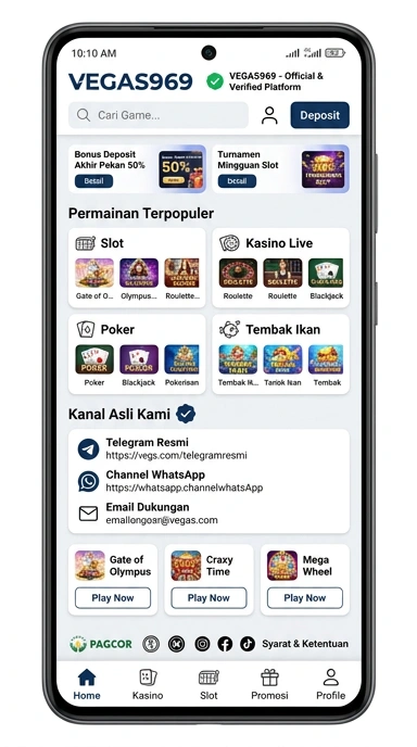 Halaman Resmi Vegas969 untuk Pengguna Android