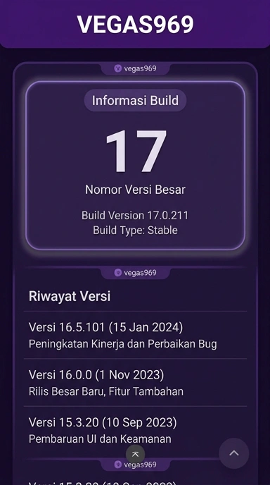 Riwayat Versi Vegas969 untuk Pengguna Android